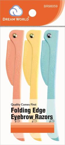 Dream World Folding Edge Eyebrow Razors 3pcs