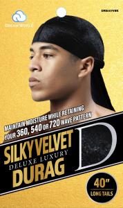 Dream World M-Durag Smooth & Thick Velvet Long Tails Black