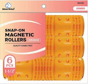 Dream World Snap On Magnetic Rollers Orange 6pcs Jumbo