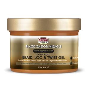 African Pride Black Castor Braid, Loc & Twist Gel 227g