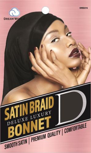 Dream World Satin Braid Bonnet Black