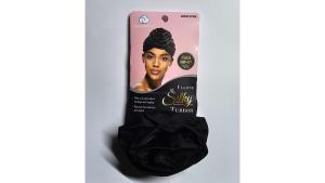 Dream World Flower Silky Turban Black