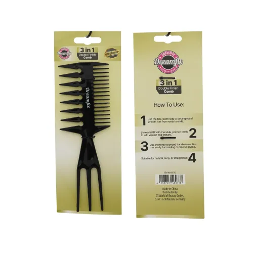 DreamFix 3-in-1 Double Finish Comb Black