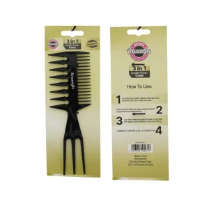 DreamFix 3-in-1 Double Finish Comb Black