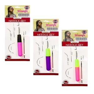 DreamFix Crochet Hook Needle Tool Set Pink/Green 5pcs