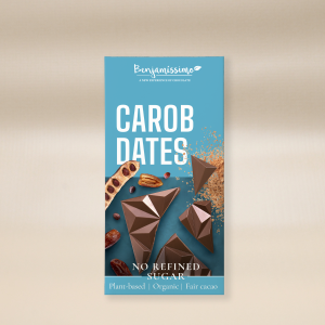 BENJAMISSIMO CAROB & DATES PLANT BASED ORGANIC CHOCOLATE 60G NO REFINED SUGAR