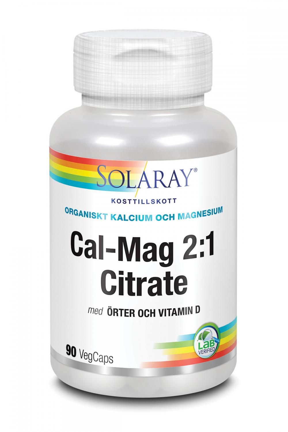 SOLARAY CAL-MAG 2-1 CITRATE 90 KAPSLAR