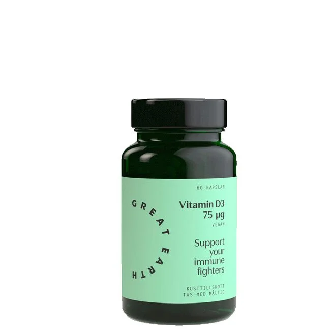 GREAT EARTH D3 3000IE 60 KAPSLAR VEGAN