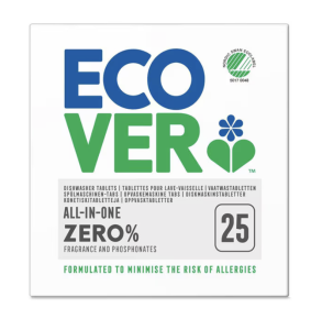 ECOVER DISKTABLETTER ZERO ALL-IN-ONE PARFYMFRITT 25TAB