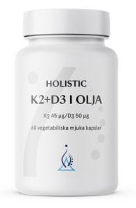 HOLISTIC K2+D3 60 KAPSLAR I OLIVOLJA