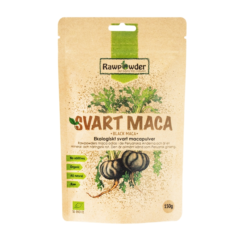 RAWPOWDER SVART MACA 150G