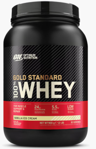 OPTIMUM NUTRITION GOLD STANDARD 100% WHEY VANILLA ICE CREAM 908G