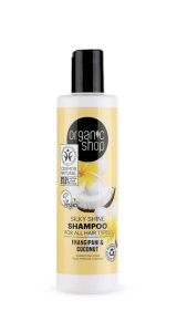 ORGANIC SHOP SCHAMPO SILKY SHINE FOR ALL HAIR TYPES FRANGIPANI AND COCONUT 280ML