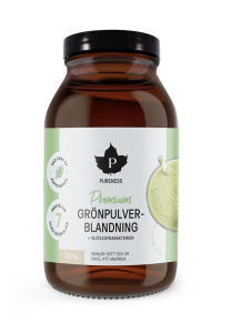 PURENESS PREMIUM GRÖNPULVERBLANDNING + MJÖLKSYRABAKTERIER 120G