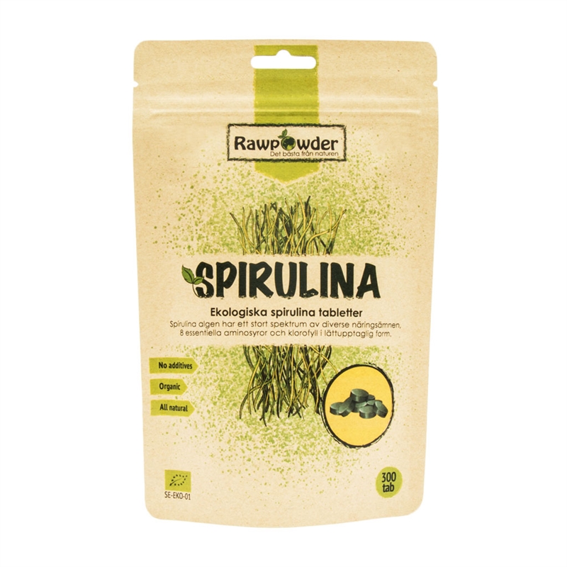 RAWPOWDER SPIRULINA 300 TABLETTER EKO