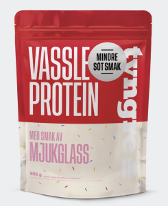 TYNGRE VASSLE PROTEIN MINDRE SÖT SMAK MJUKGLASS 900G 