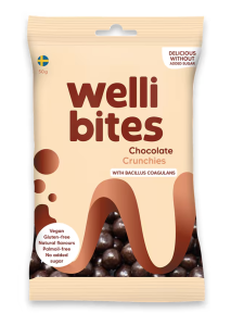 WELLIBITES CHOCOLATE CRUNCHIES 50G