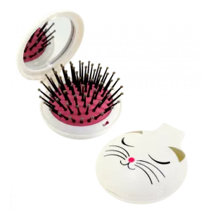 Hårborste Med Spegel Vit Katt