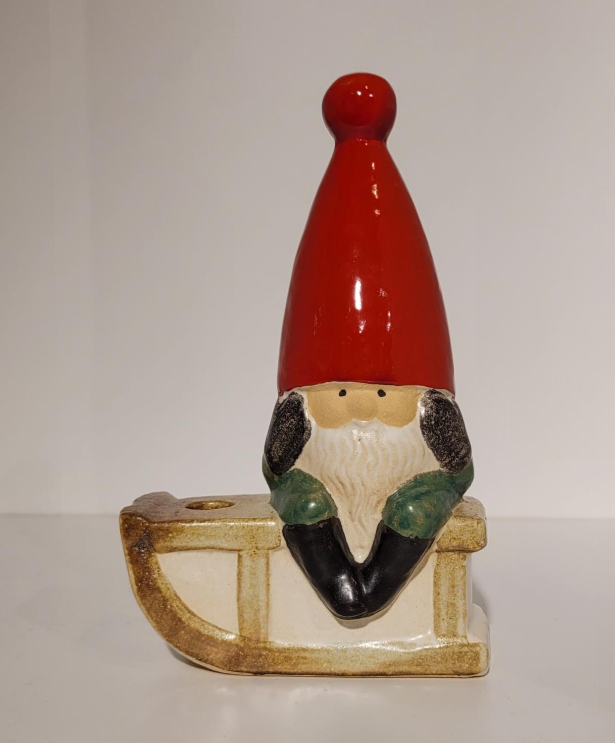 Tomte På Kälke Ljusstake