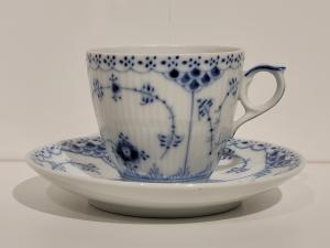 Musselmalet Halvblond Kaffegods 14cl