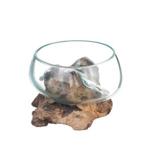 Glasskål På Trädrot Ø15cm