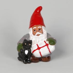 Minitomte Med Katt & Paket 12cm