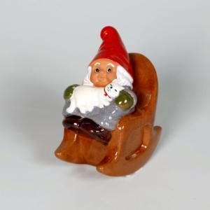 Tomtegumma i Gungstol Med Katt