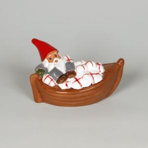 Tomte i Julklappsbåt 15cm