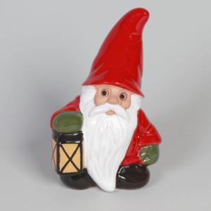 Tomte Röd Med Lykta 15cm