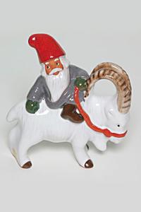 Tomte Sitter På Julbock 20cm