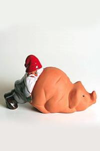 Tomte Knuffar På Gris 21cm