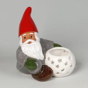 Tomte Med Snöboll 19cm