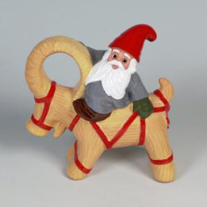 Halmbock Med Tomte 23cm