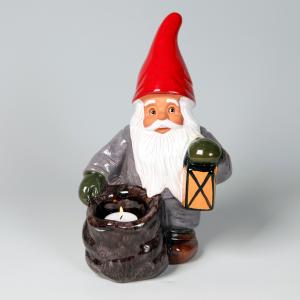 Tomte Med Säck & Lykta 30cm