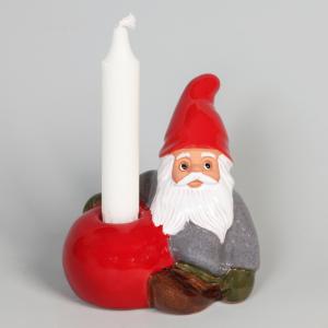 Tomte med Äppleljusstake 13cm