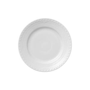 Vit Räfflad Halvspets Tallrik Ø17cm