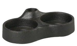 Gjutet ställ för salt och pepparkvarnar.