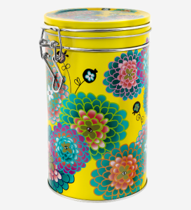 Metallburk Gul Med Dahlior