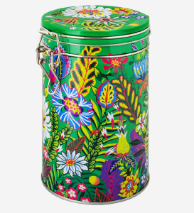 Metallburk Grön Med Blommor