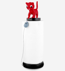 Köksrullehållare Röd Katt