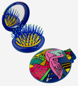 Hårborste Med Spegel Flamingo