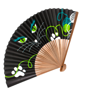 Solfjäder Med Svart Katt