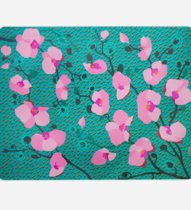 Skärbräda Turkos Med Orchidé