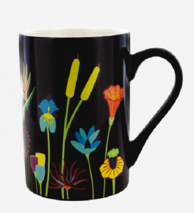 Mugg Svart Med Blommor