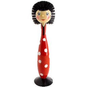 Diskborste Röd Med Prickar