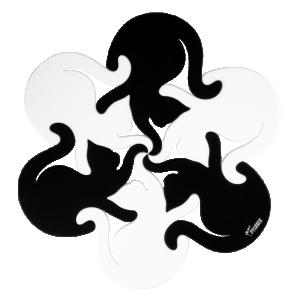 Grytunderlägg Katter Svart/Vit