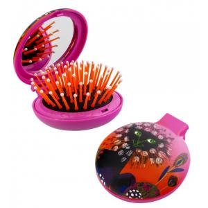 Hårborste Med Spegel Rosa Katt