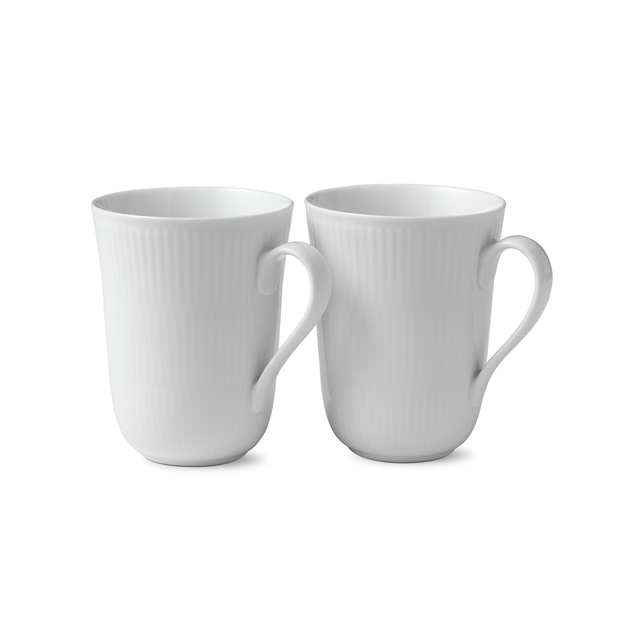 White Fluted Mugg 33cl 2-pack
