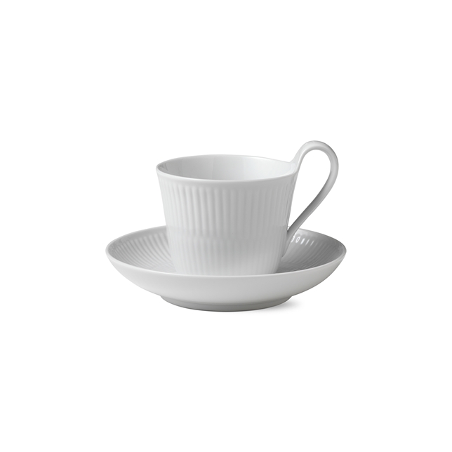White Fluted Kaffegods 25cl