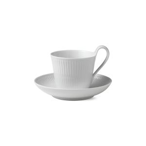 White Fluted Kaffegods 25cl